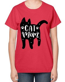 Cat Mom Style 86# - cats-  Ladies T-Shirt