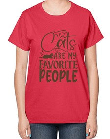 Cats Are My Favorite People Style 7# - cats-  Ladies T-Shirt