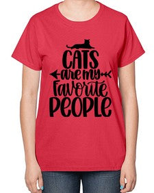 Cats Are My Favorite People Style 90# - cats-  Ladies T-Shirt