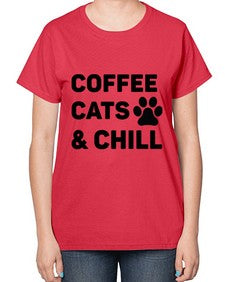 Coffee Cat Style 41# - cats-  Ladies T-Shirt