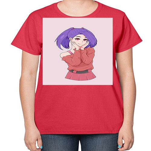 Cute girl with cute pose 138# - anime-  Ladies T-Shirt