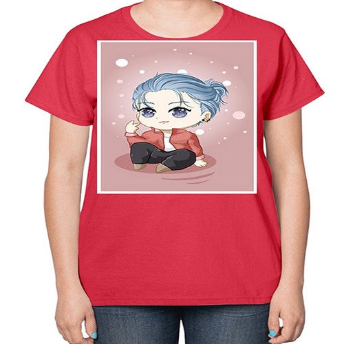 Cute little boy silver hair 78# - anime-  Ladies T-Shirt