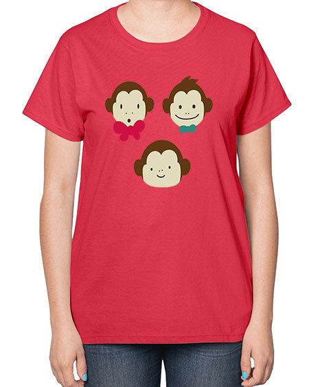 Cute_little_monkeys_5425 - monkey-  Ladies T-Shirt