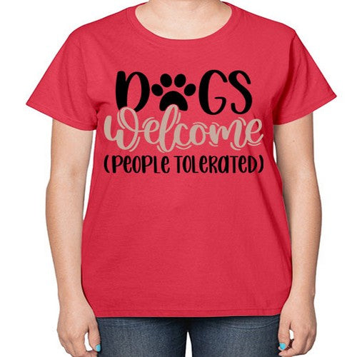 Dogs Welcome Style 21# - dogs-  Ladies T-Shirt