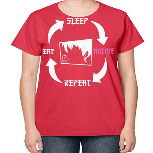 Eat Sleep Anime Repeat Anime Anime 226# - anime-  Ladies T-Shirt