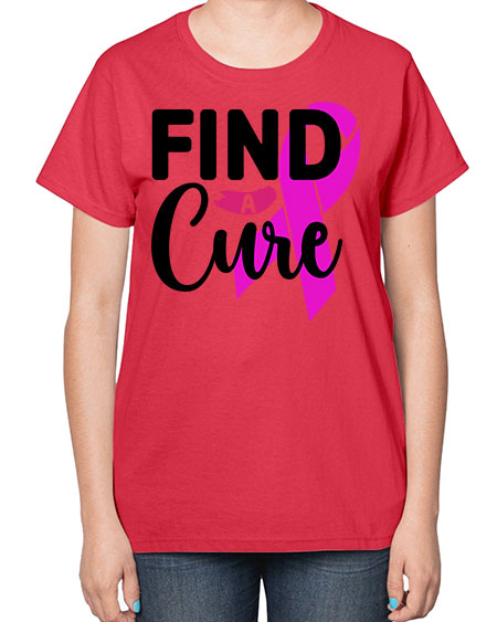 Find a Cure 26# - breast cancer-  Ladies T-Shirt