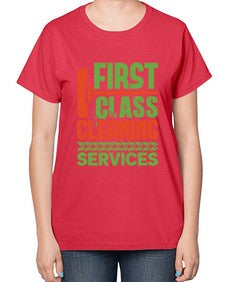 First class cleaning service Style 160# - cleaner-  Ladies T-Shirt