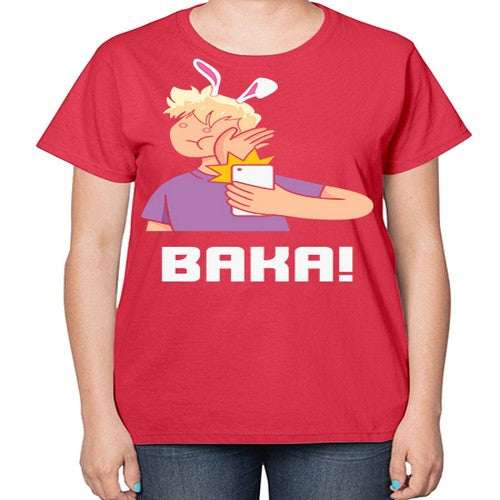 Funny Anime Baka Rabbit Slap Anime 228# - anime-  Ladies T-Shirt