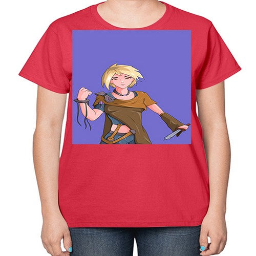 Girl hold knife 12# - anime-  Ladies T-Shirt