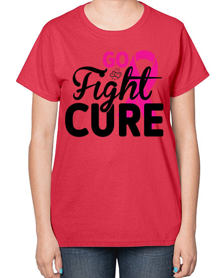 Go Fight Cure 23# - breast cancer-  Ladies T-Shirt