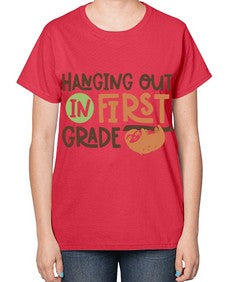 Hanging Out in First 233# - first grade-  Ladies T-Shirt