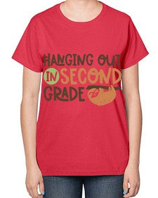 Hanging Out in Second 235# - second grade-  Ladies T-Shirt