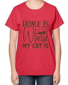 Home Is Where My Cat Is Style 14# - cats-  Ladies T-Shirt