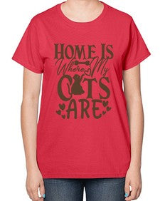 Home Is Where My Cats Are Style 15# - cats-  Ladies T-Shirt