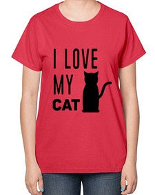 I Love My Cat Style 57# - cats-  Ladies T-Shirt