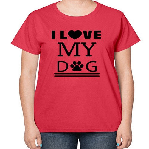 I Love My Dog Style 41# - dogs-  Ladies T-Shirt
