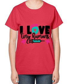 I Love Tiny Humans Style Style 904# - nurse-  Ladies T-Shirt