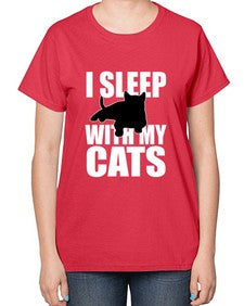 I sleep With My Cats - cats-  Ladies T-Shirt