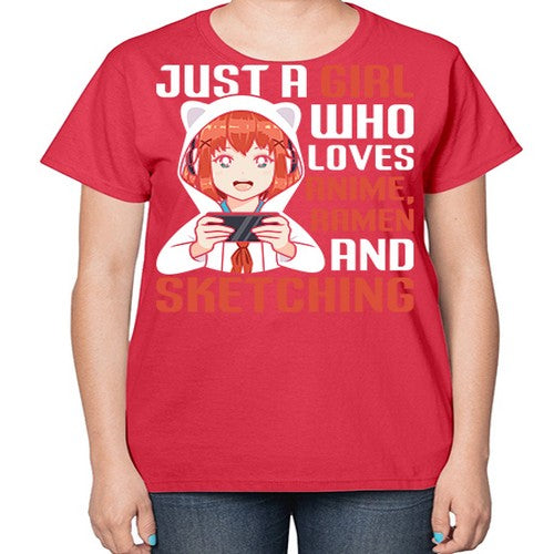 Just a girl who loves anime ramen and sketching260# - anime-  Ladies T-Shirt