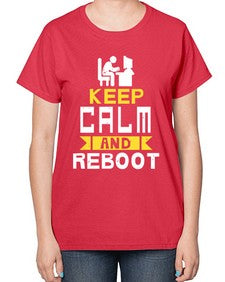 Keep Calm and reboot 27# - computer-  Ladies T-Shirt