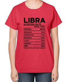 Libra Nutrition Facts 318# - libra-  Ladies T-Shirt