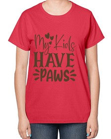 My Kids Have Paws Style 21# - cats-  Ladies T-Shirt