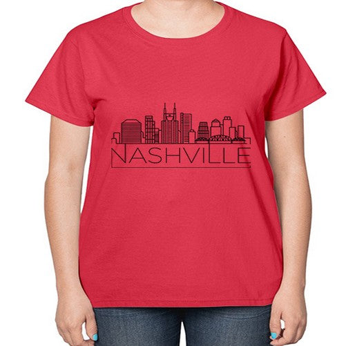 Nashville Minimal Skyline 1414# - cities-  Ladies T-Shirt