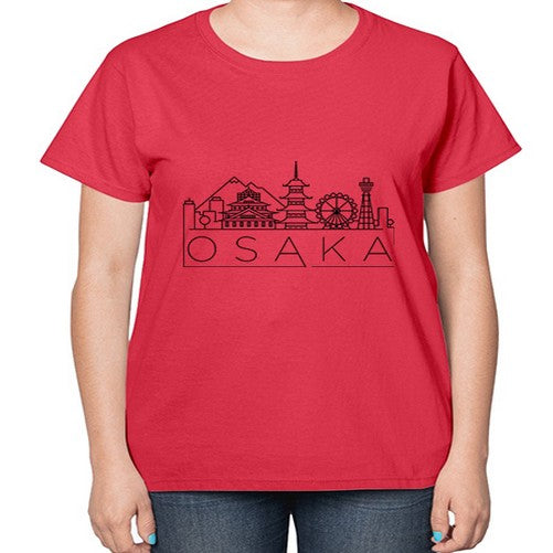 Osaka Minimal Skyline 1545# - cities-  Ladies T-Shirt