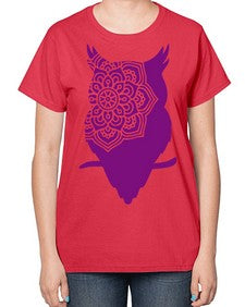 OwlMandalaUpdated 976# - mandala-  Ladies T-Shirt
