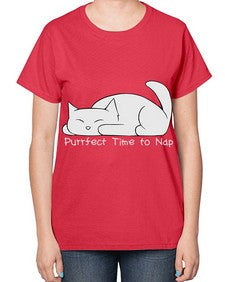 Perfect Time to Nap - cats-  Ladies T-Shirt