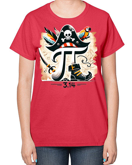 Pirate Pi Day Sublimation Design 39# - pi-  Ladies T-Shirt