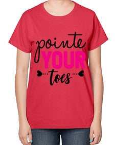 Pointe your toes 176# - ballet-  Ladies T-Shirt