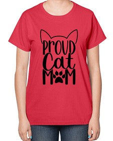Pround Cat Mom Style 103# - cats-  Ladies T-Shirt