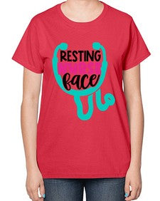 Resting Nurse Face Style Style 1355# - nurse-  Ladies T-Shirt