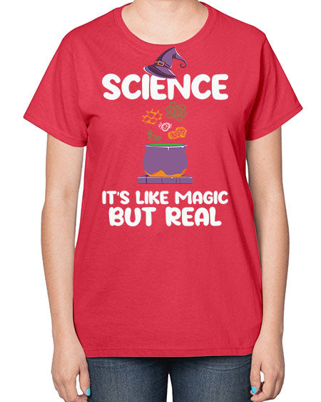 ScienceItsLikeMagicButScientistSkinite Scientist Skinite 48# - general science-  Ladies T-Shirt