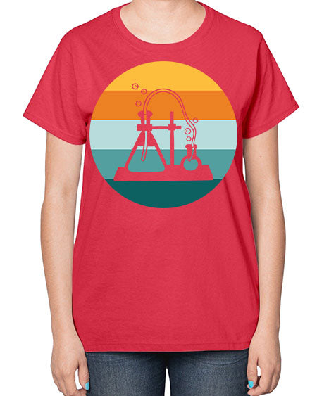 ScientistRetroSunsetScientistSkinite Scientist Skinite 39# - general science-  Ladies T-Shirt