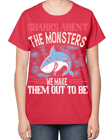 Sharks aren’t the monsters we make them out to be Style 24# - shark-fish-  Ladies T-Shirt