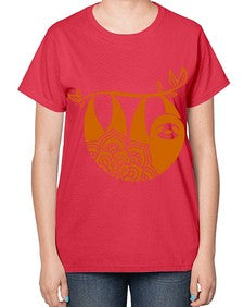 SlothMandala 1076# - mandala-  Ladies T-Shirt
