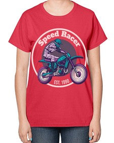 Speed racer 63# - motorcycle-  Ladies T-Shirt