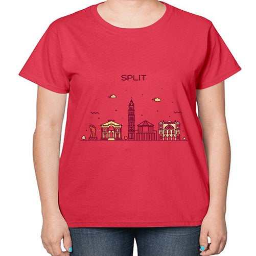 Split 1877# - cities-  Ladies T-Shirt