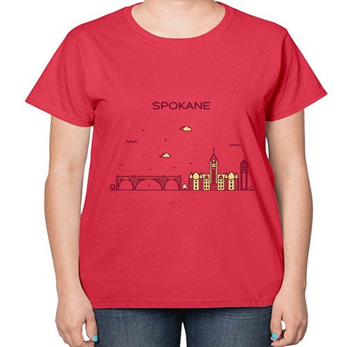 Spokane 1880# - cities-  Ladies T-Shirt