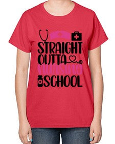 Straight Outta Nursing Style Style 1426# - nurse-  Ladies T-Shirt