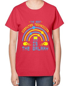 The best computer technician in the galaxy 13# - computer-  Ladies T-Shirt