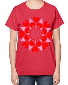 ValentineMandalaOPT 1194# - mandala-  Ladies T-Shirt