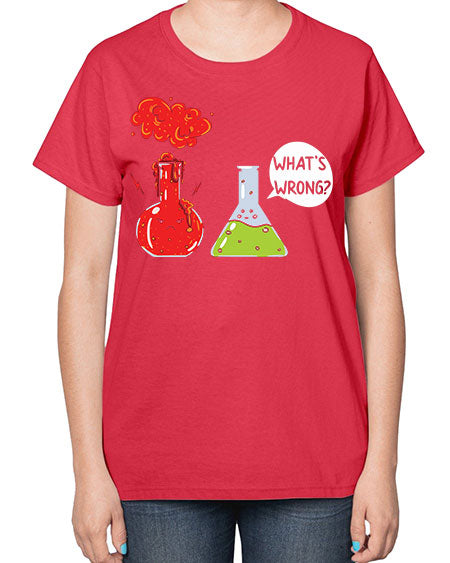 WhatsWrongScienceTshirt 11# - general science-  Ladies T-Shirt