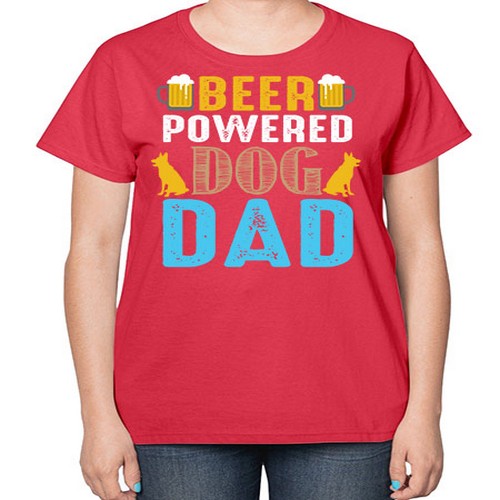 beer power dog dad 55# - dogs-  Ladies T-Shirt
