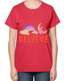believe 47# - unicorn-  Ladies T-Shirt