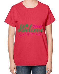 believe 50# - unicorn-  Ladies T-Shirt