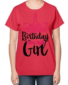birthday girl 60# - unicorn-  Ladies T-Shirt