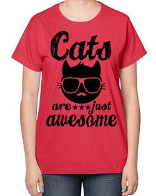 cats are just awesome - cats-  Ladies T-Shirt